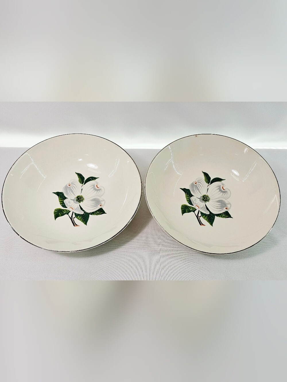 2 Vintage "Dogwood" Magnolia Fruit Bowls